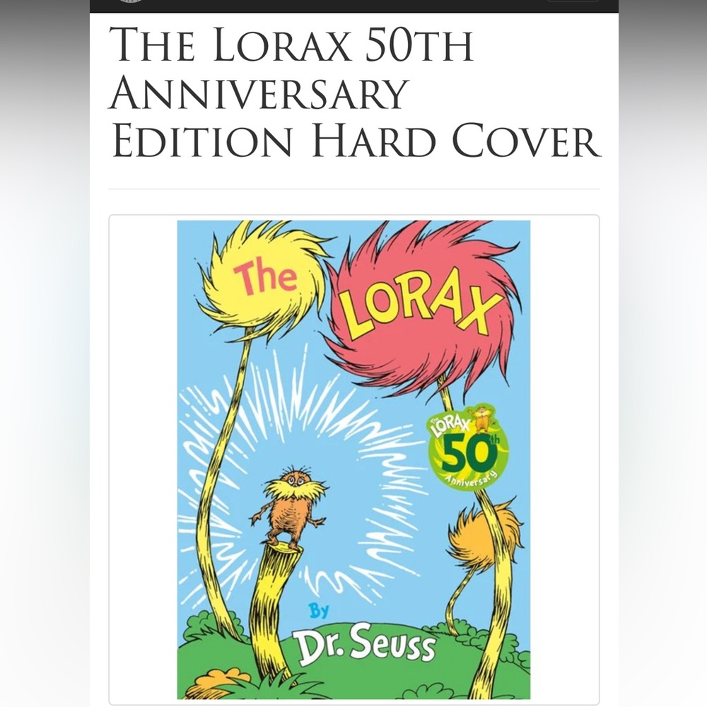 The Lorax 50th Anniversary Edition Hardcover by Dr.Seuss